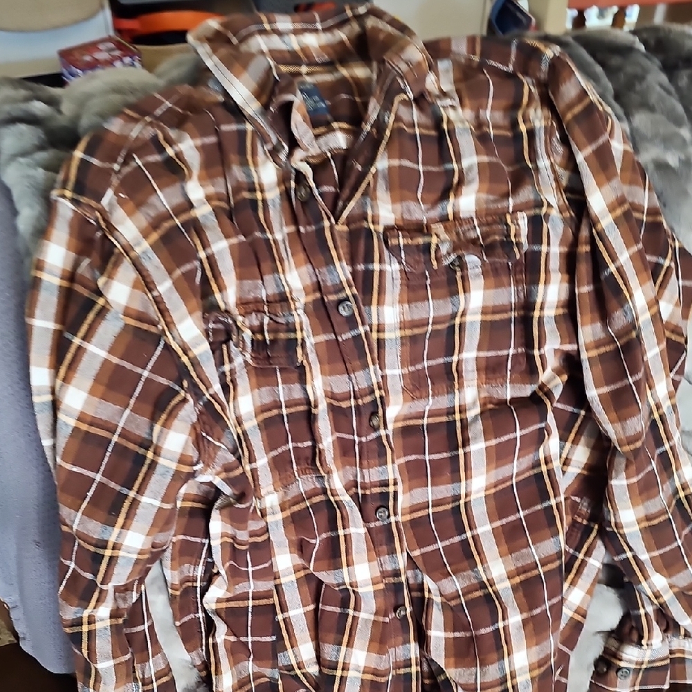 Faded Glory Brown Plaid Men's Shirt